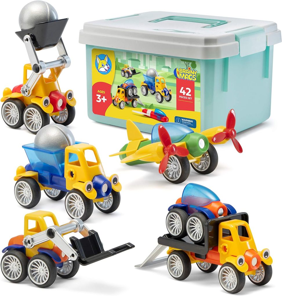 Play Brainy Magnetic Toy Cars Set for Boys and Girls