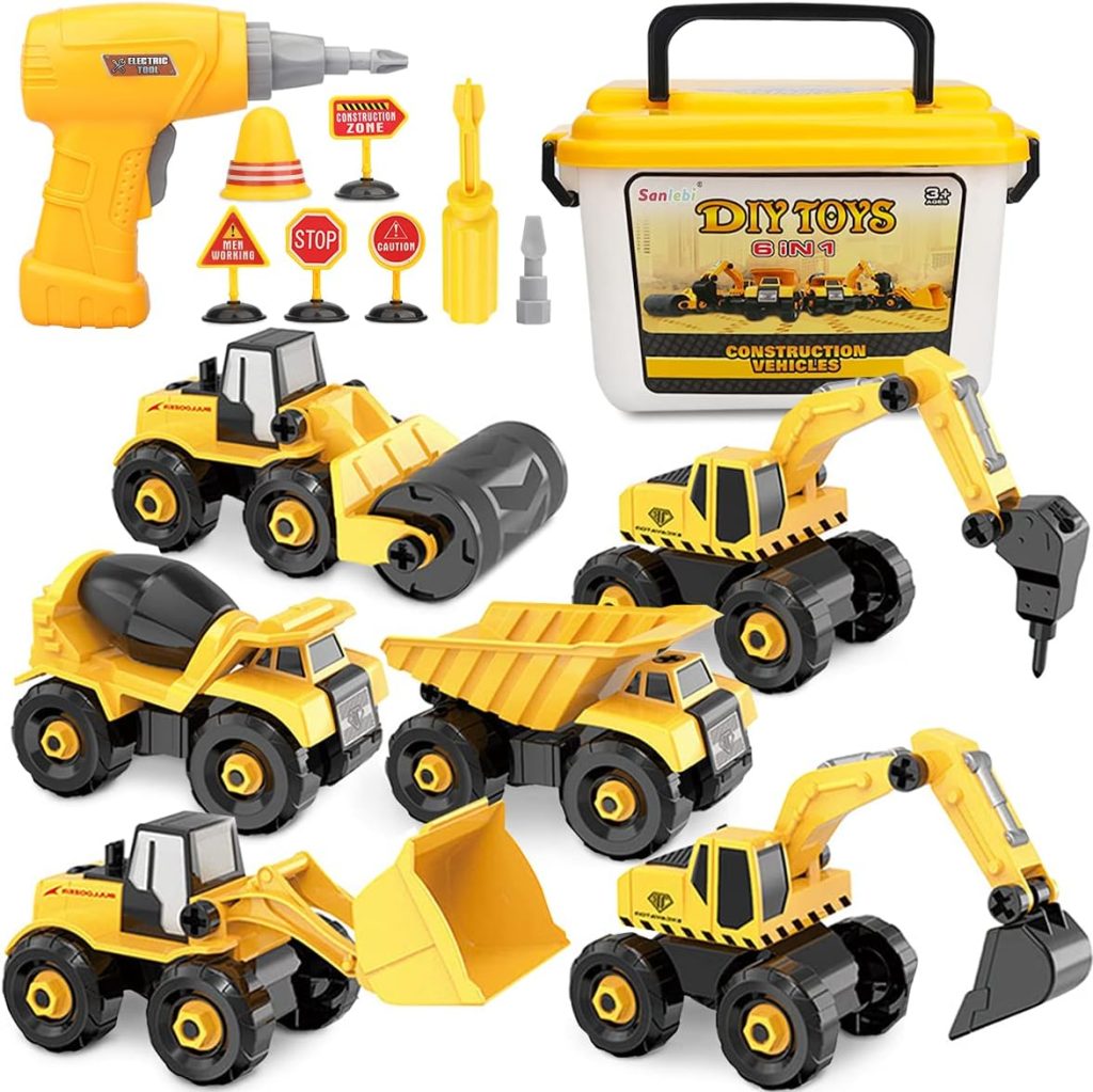 Sanlebi Take Apart Truck Car Toys with Electric Drill