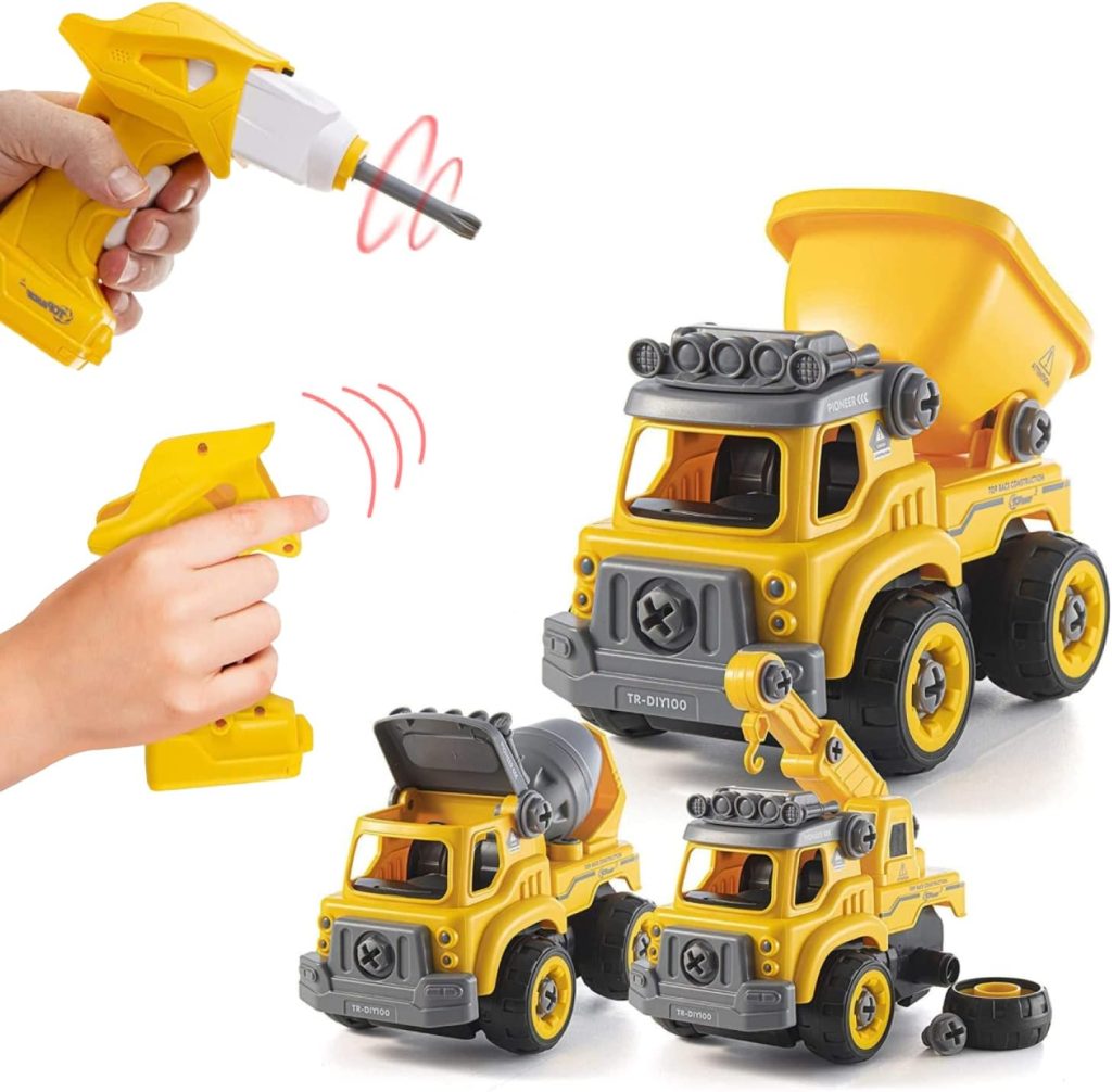 Top Race Take Apart Toys with Battery Powered Drill - 3-in-1 Take Apart Truck with Remote Control